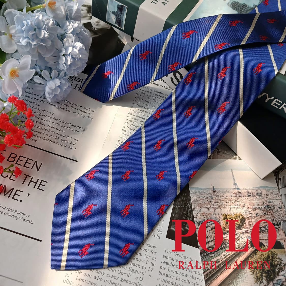 폴로 랄프로렌 스트라이프 포니 자수 넥타이 9.0cm A등급 E8759
 상품이미지2
