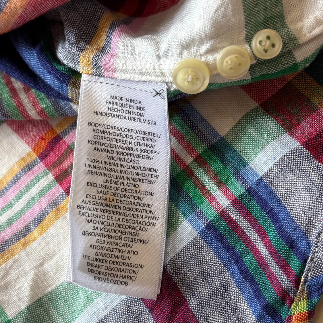 [S/95-97] 폴로 랄프로렌 Linen 체크 클래식 핏 셔츠 상품이미지6