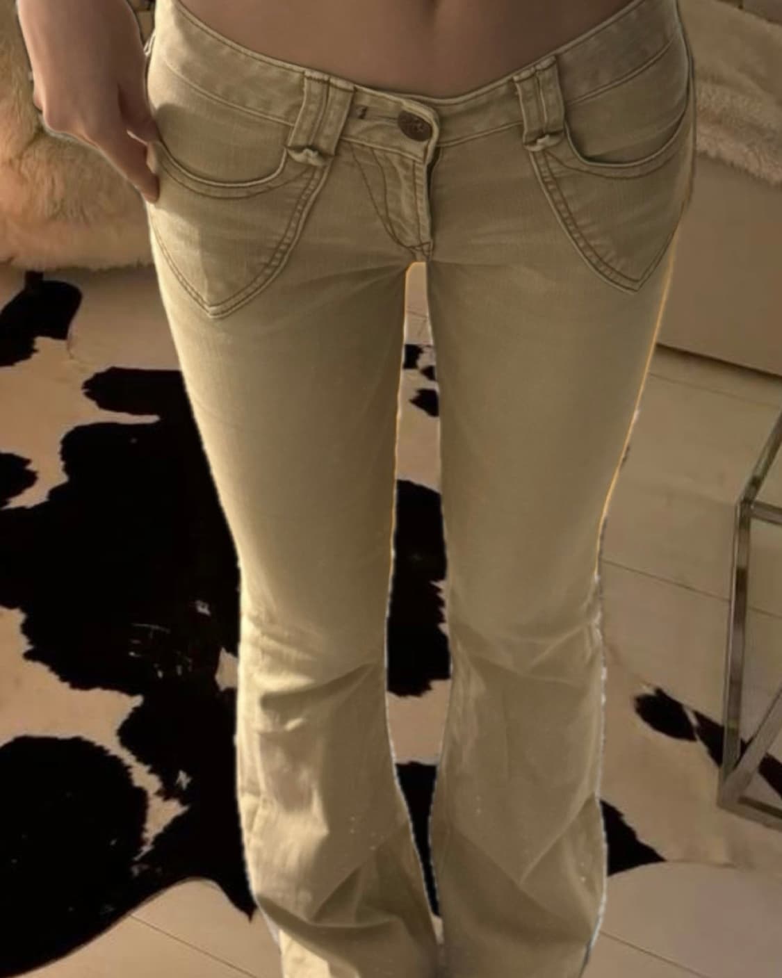 빈티지 아이보리 부츠컷 팬츠 상품이미지3