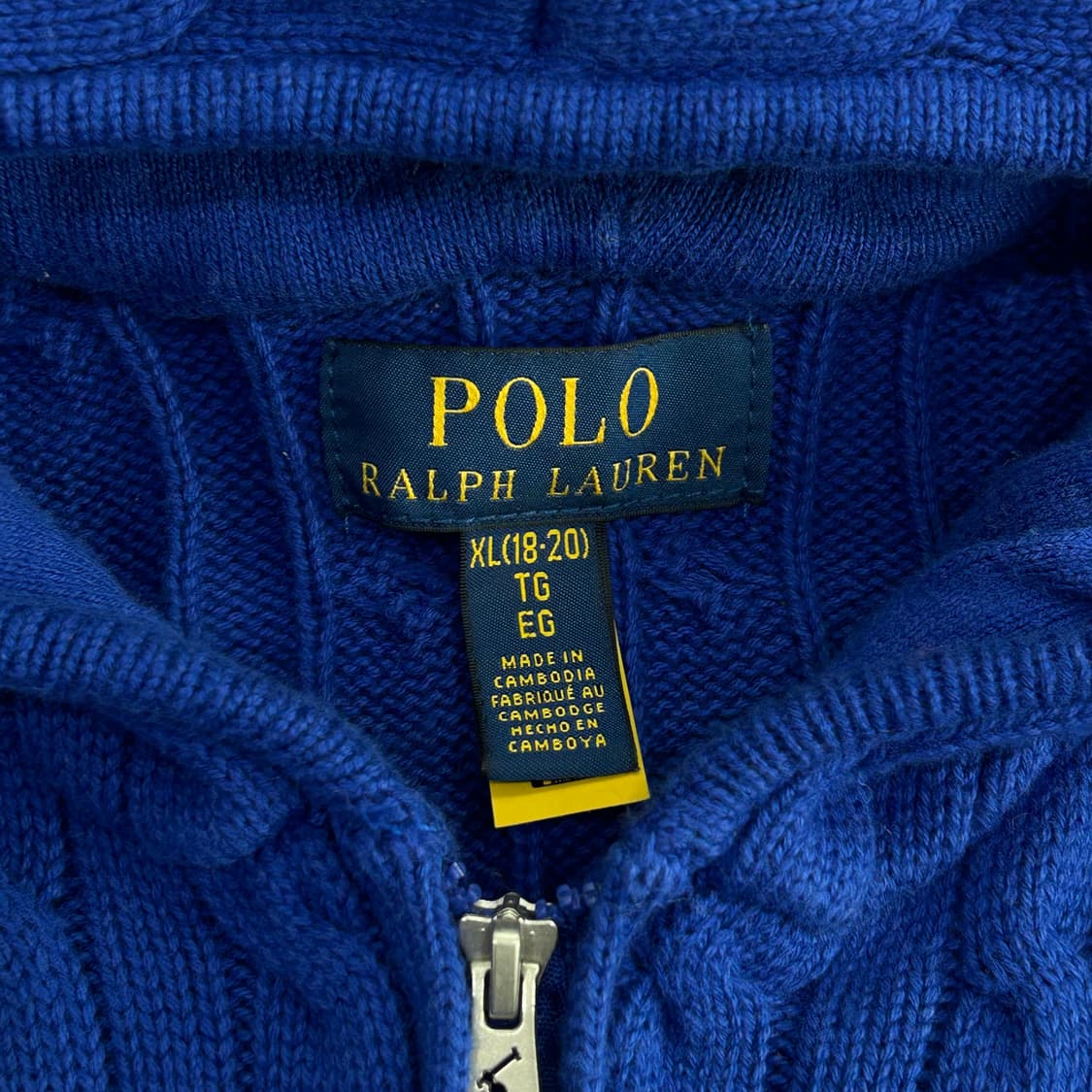 Polo 폴로 블랙포니 딥블루 케이블 니트 후드집업 상품이미지4