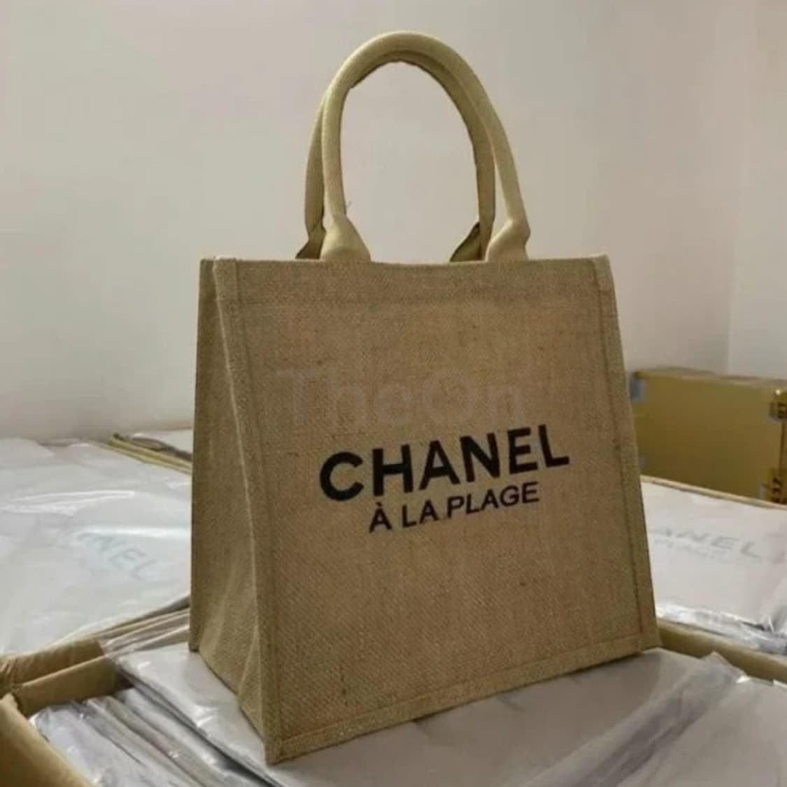 샤넬 린넨 스퀘어백 토트백 상품이미지2