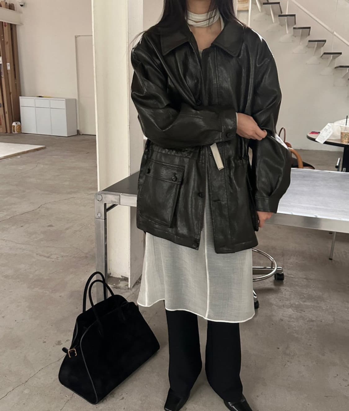 미트미 레더 자켓 야상 상품이미지2