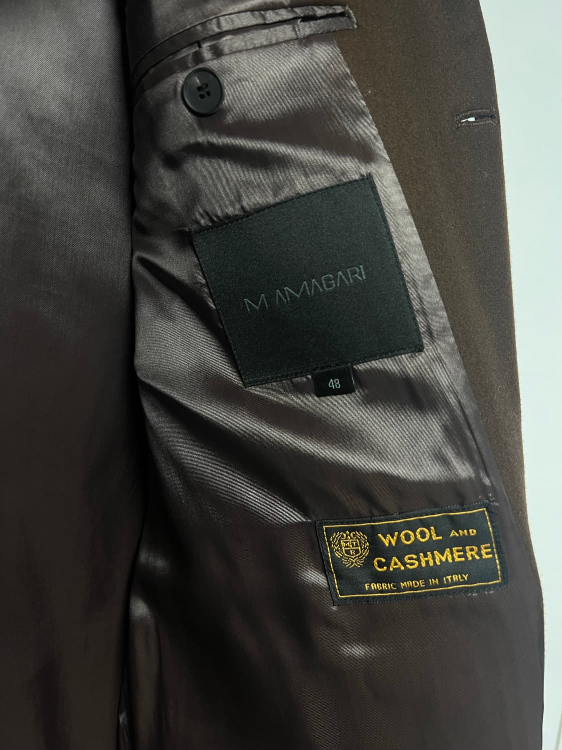 마마가리 컬렉션무드 다크 브라운 싱글 롱코트 48 상품이미지3