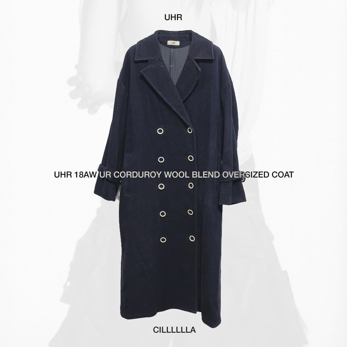 [38,66] Uhr 18AW 우르 코듀로이 울혼방 오버사이즈 코트 상품이미지1