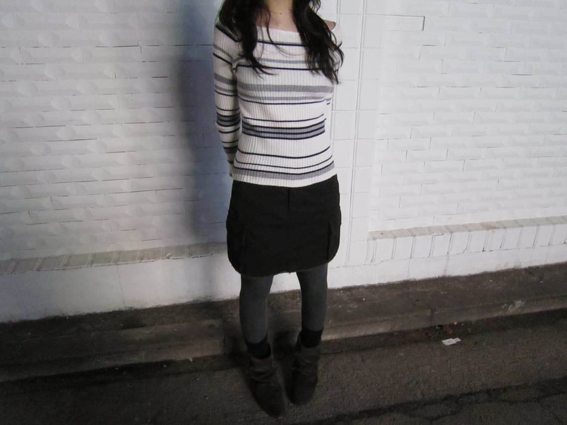 빈티지 스트라이프 골지 니트 상품이미지3