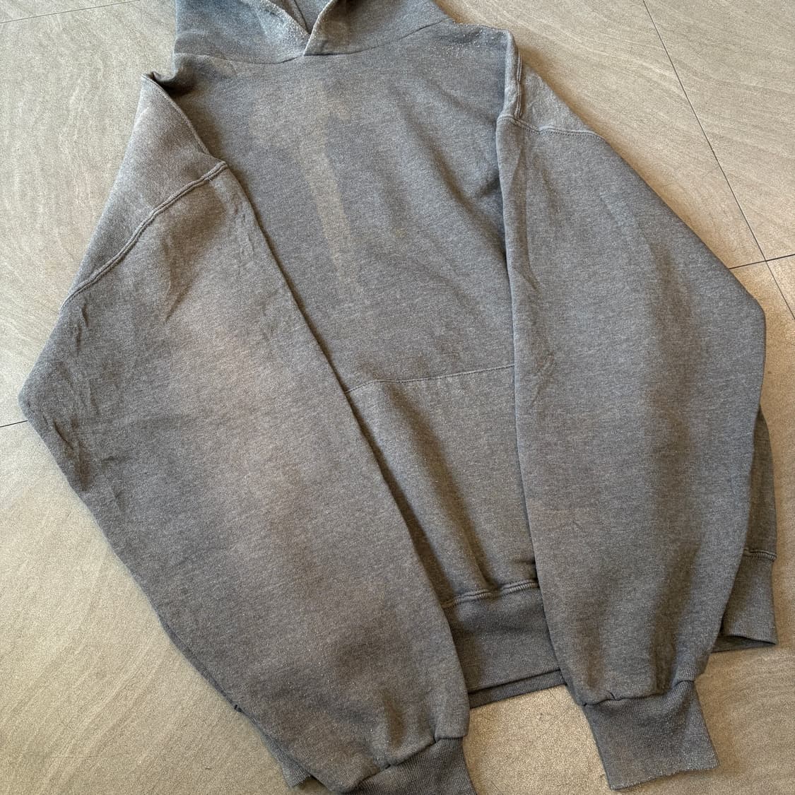 90년대 멕시코 생산 러셀 블랭크 그레이 페이딩 후드  상품이미지6