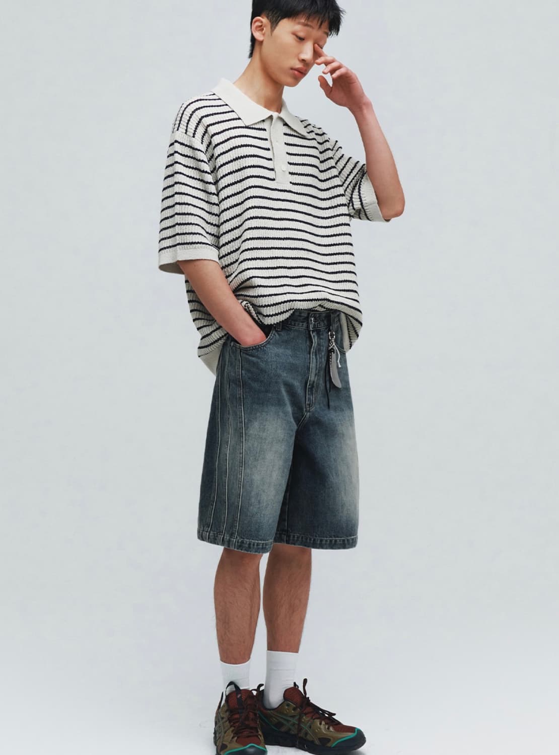 인템포무드 버뮤다 팬츠 워터블루 상품이미지4