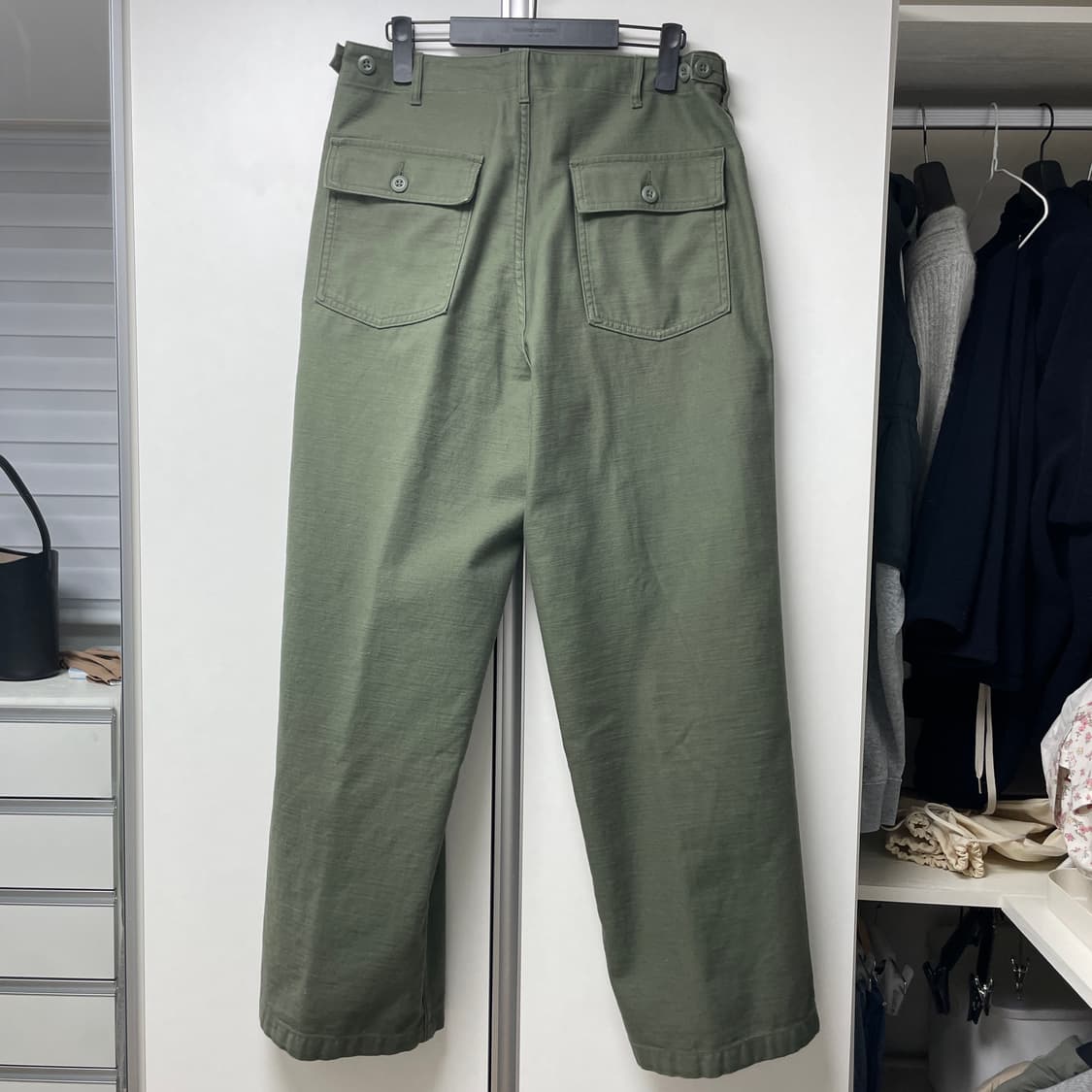 (새제품)무탠다드 와이드 레플리카 퍼티그 팬츠 카키 33 상품이미지3