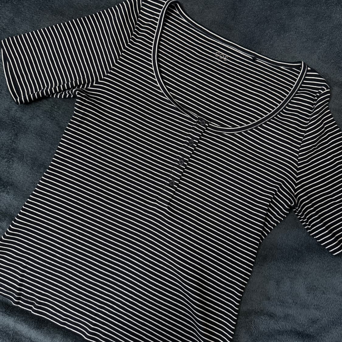 COS 코스 히메갸루 오네갸루 모리걸 하구미 스즈코 딱붙 골지 티셔츠 상품이미지1