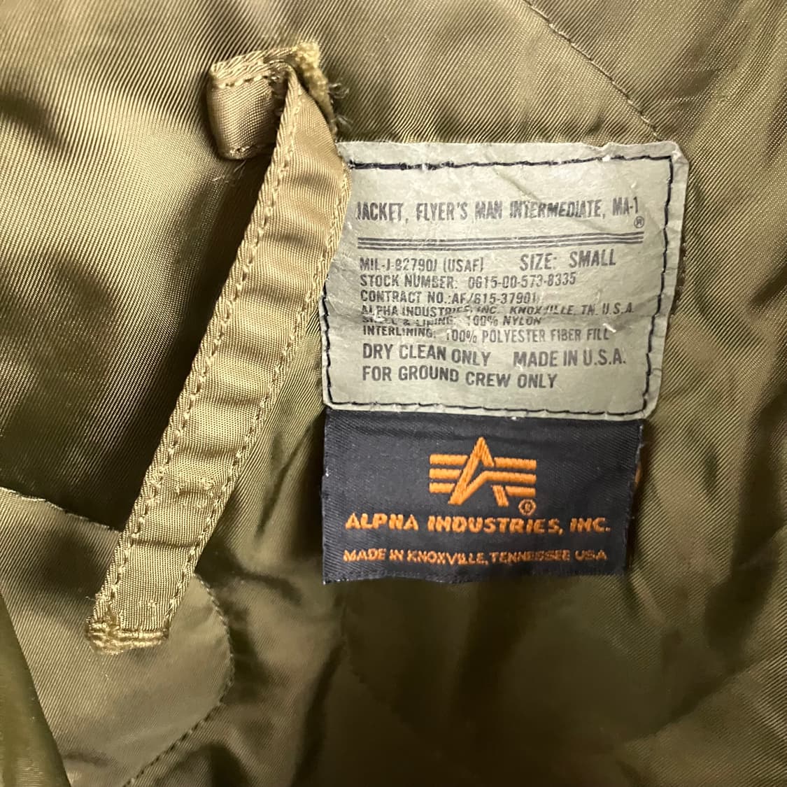 알파인더스트리 카키 MA-1 항공 점퍼 S 상품이미지3