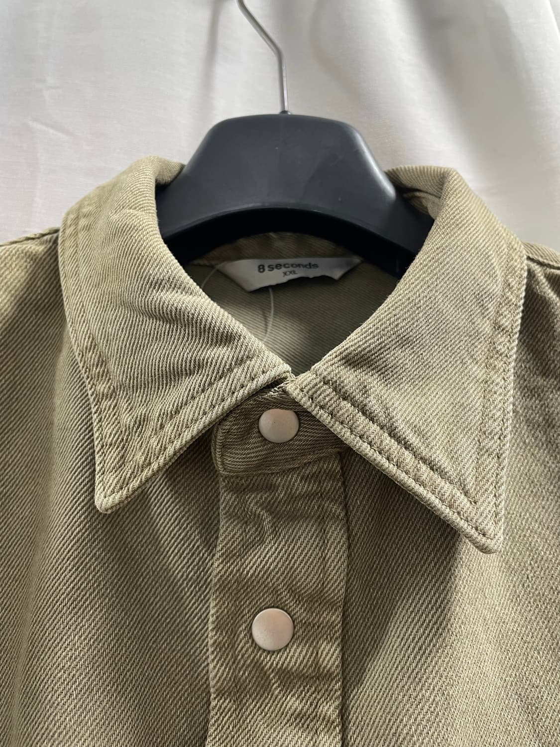 에잇세컨즈/ 헤비 트윌 가먼트다잉 셔츠 올리브/ XXL 상품이미지7