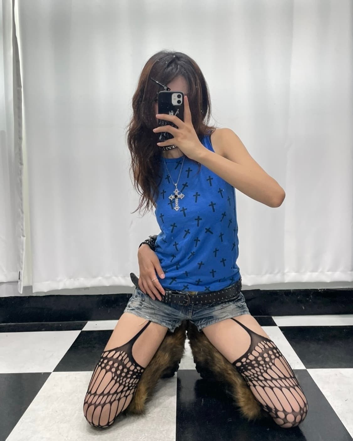 🎸크로스 프린팅 슬리브리스🎸 상품이미지3