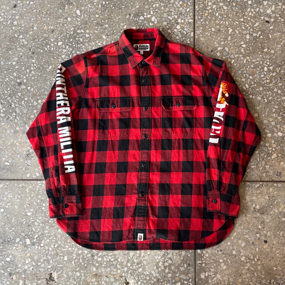 베이프 타이거 체크 플란넬 셔츠 M 상품이미지1