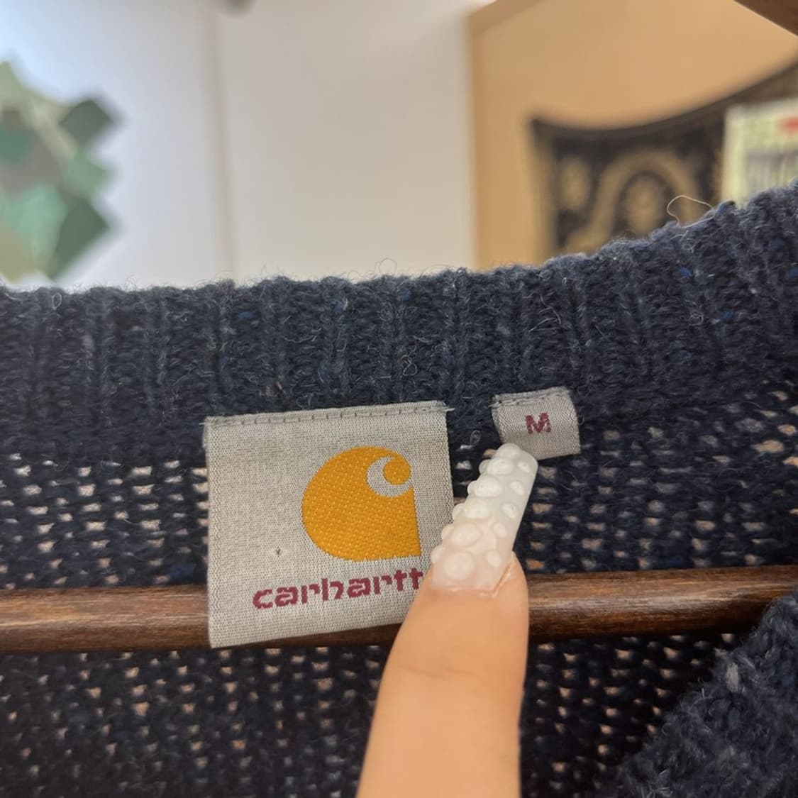 칼하트 WIP 앙글리스틱 컨트리 빈티지 뜨개 울 니트 M C10861 상품이미지5