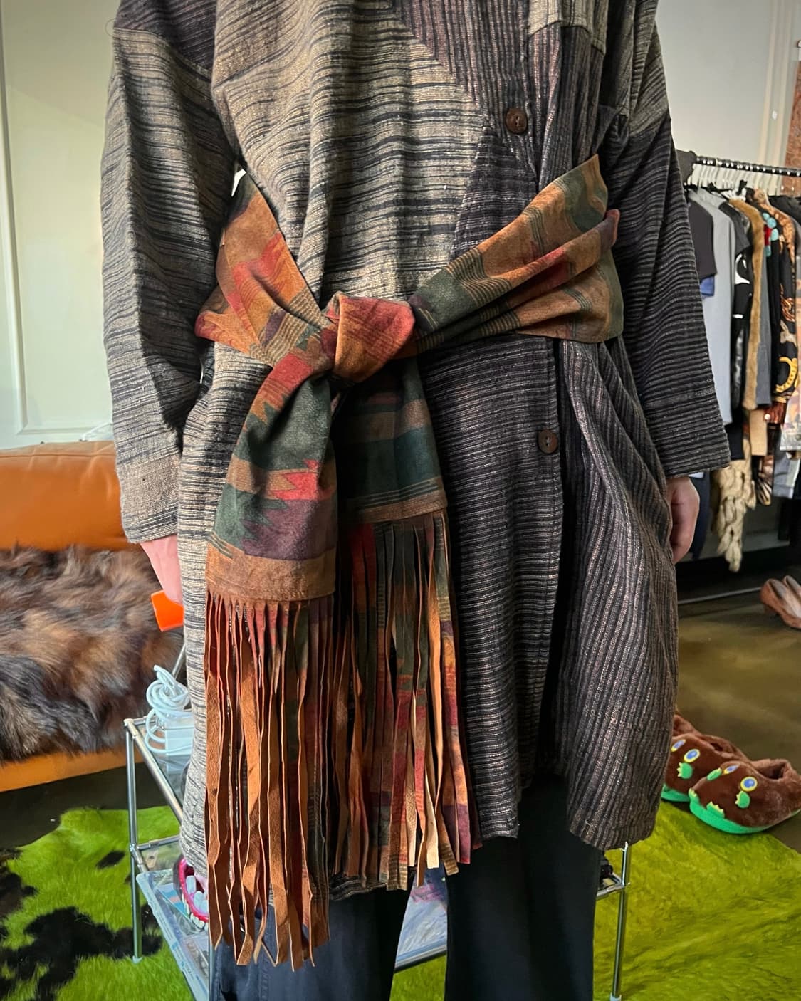 Western Vintage Real Leather Navajo Scaf 상품이미지2