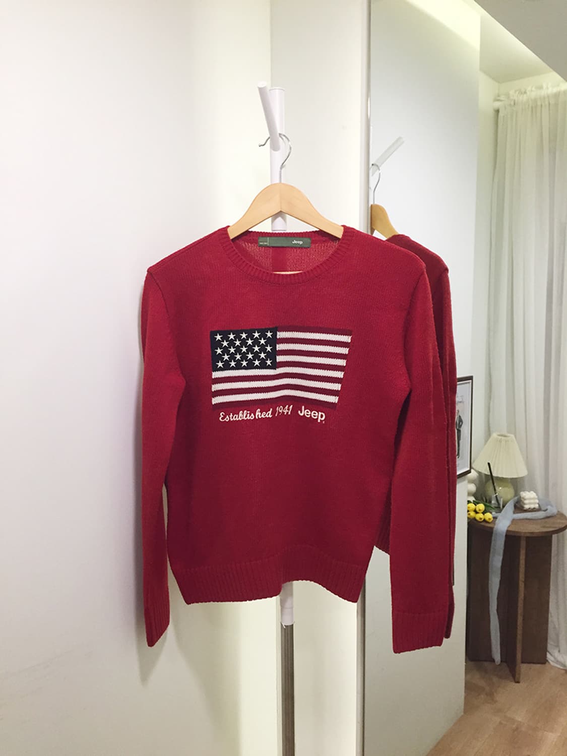 여성 JEEP 성조기 라운드 니트 95 상품이미지3