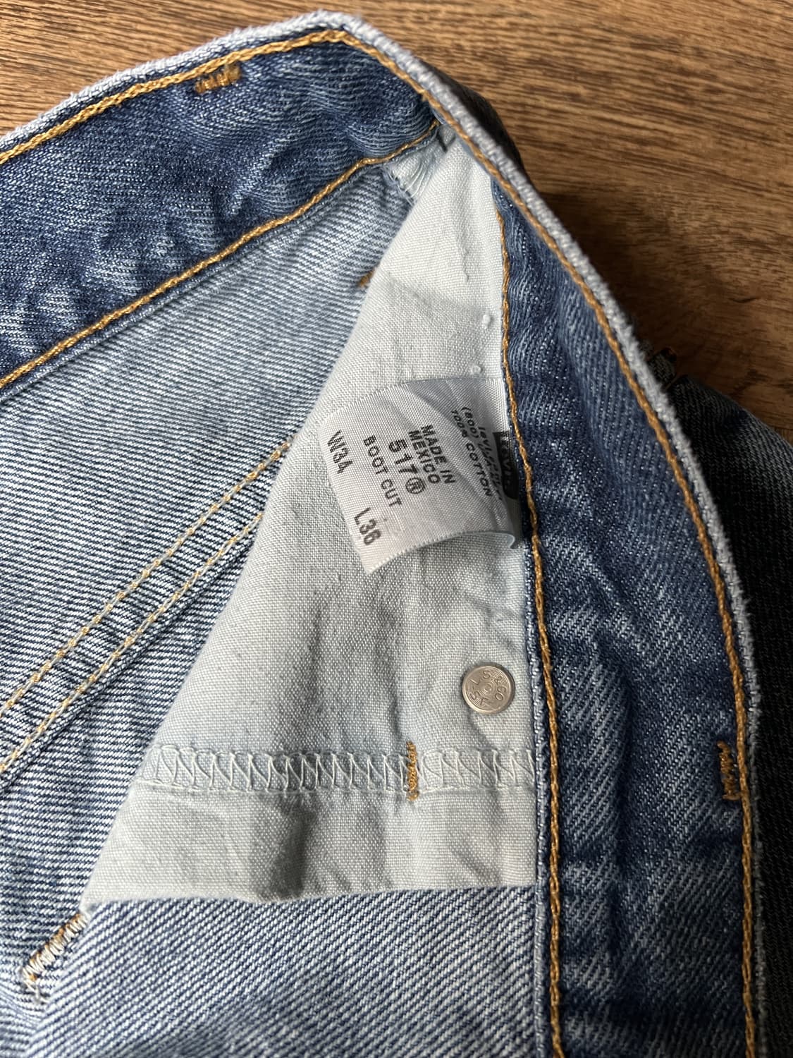 [34]00's 리바이스 USA 517 빈티지 워싱 플레어핏 데님 팬츠 상품이미지5