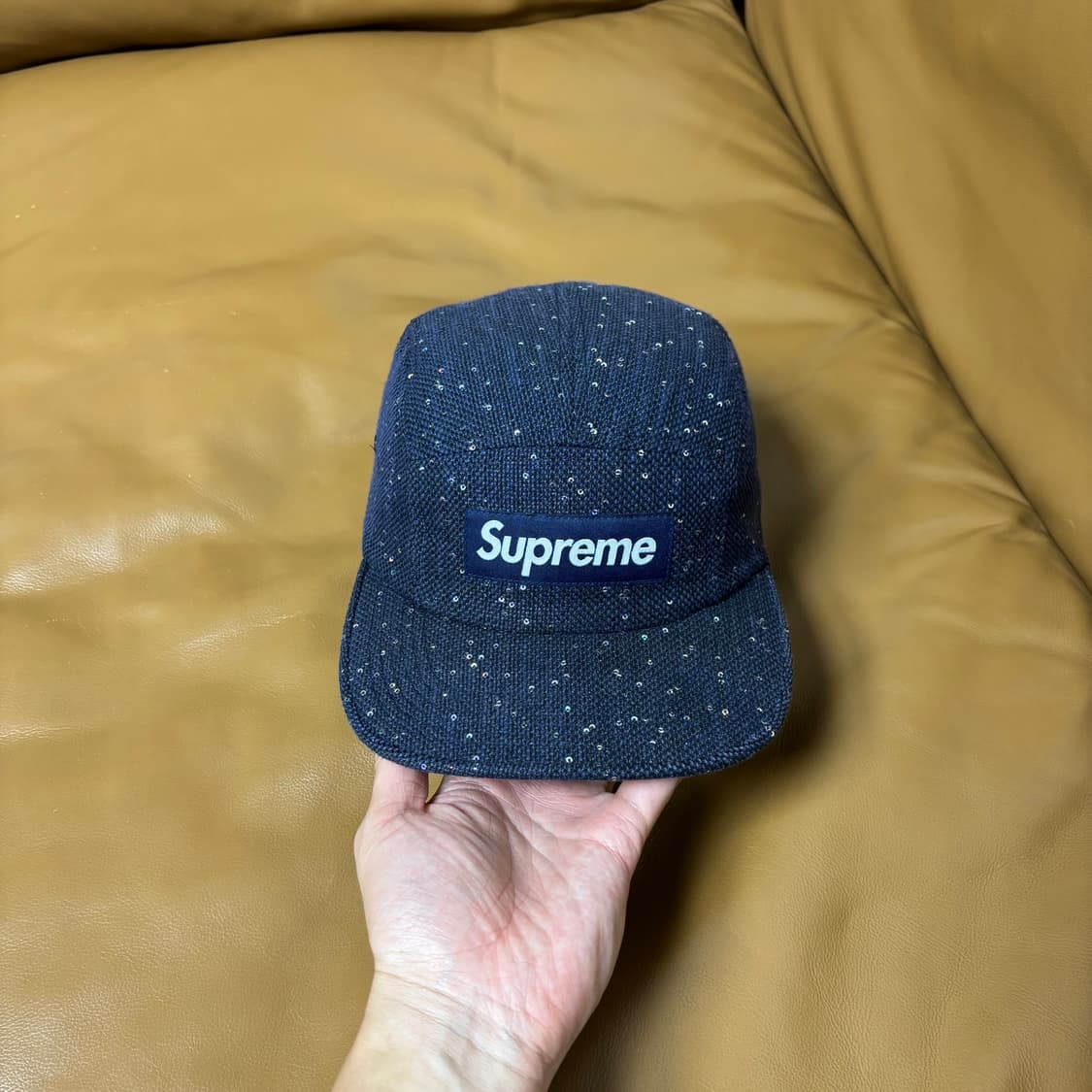Supreme 슈프림 네이비 캠프캡 모자 (Glitter Navy) 상품이미지2