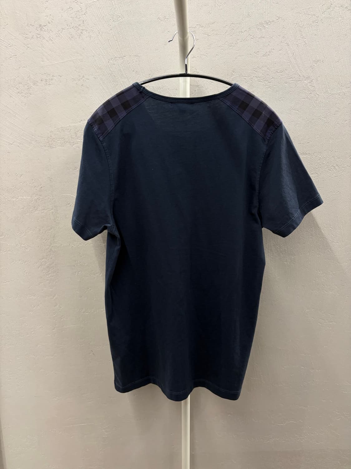버버리 런던 네이비 체크 포인트 반팔티 M 상품이미지6