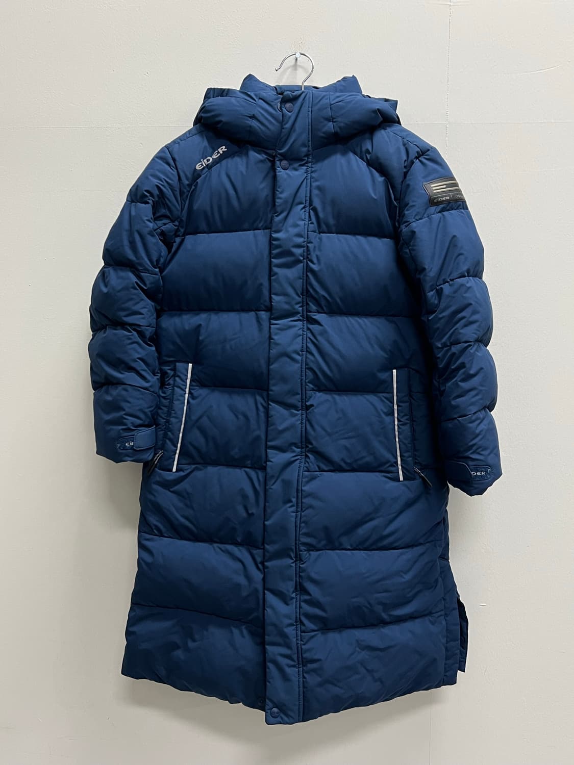 아이더 키즈 구스다운 롱 패딩 자켓 블루 상품이미지2