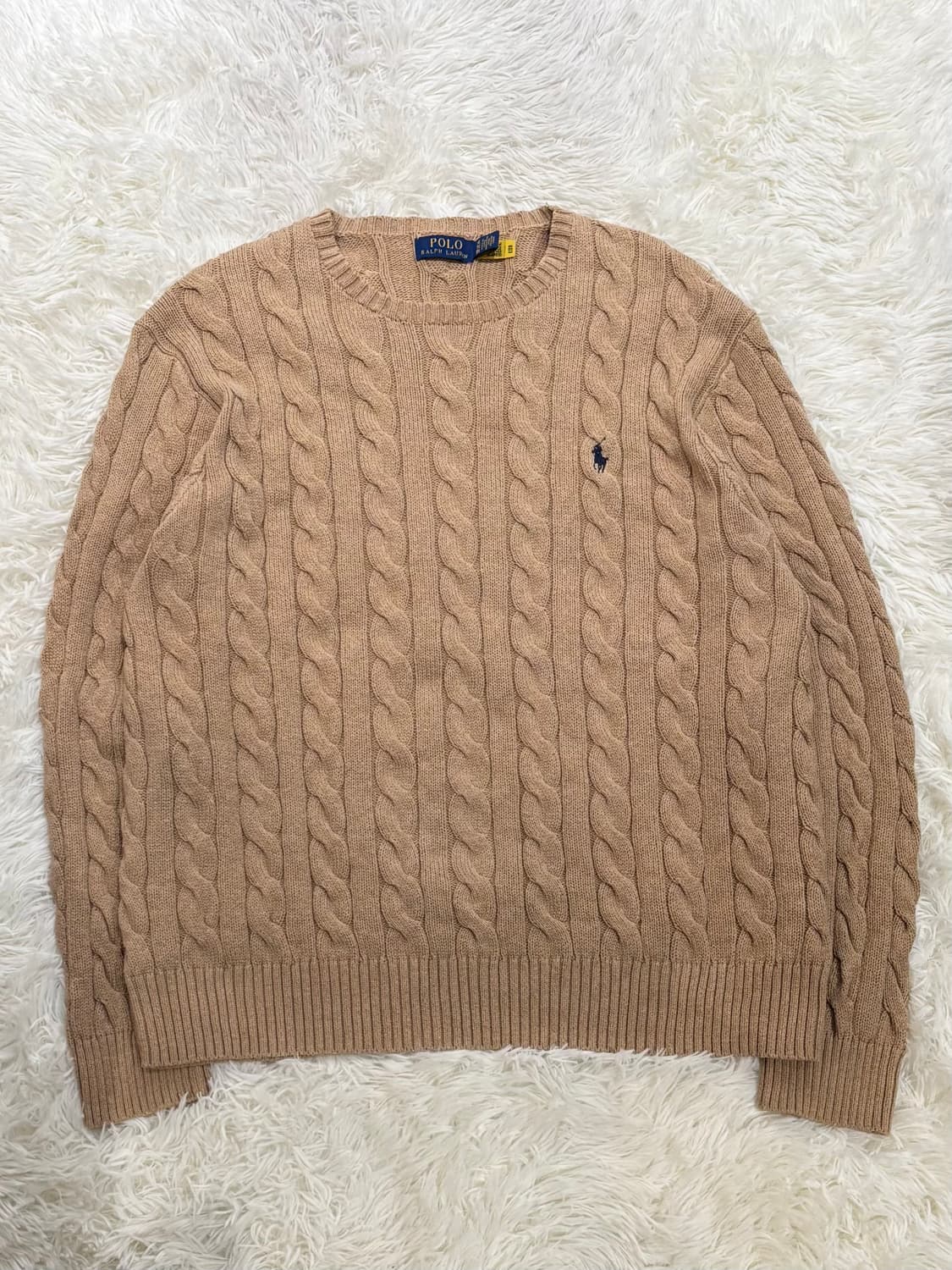 폴로랄프로렌 qr 네이비포니 베이지 케이블 니트 상품이미지3
