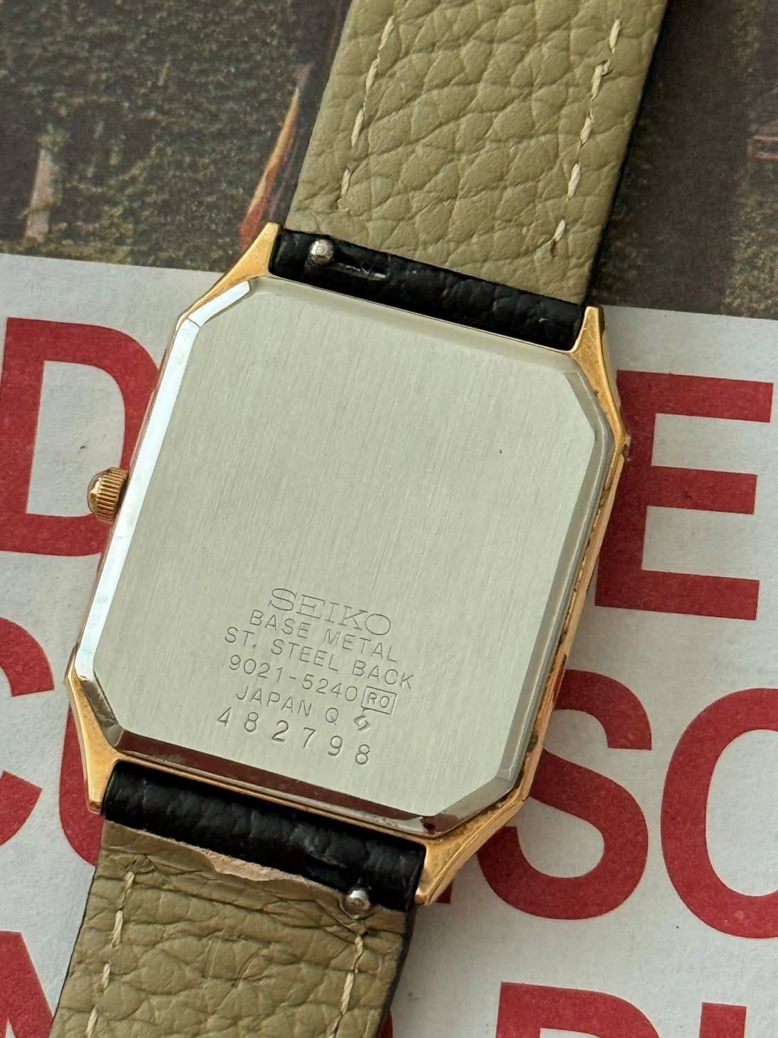 Seiko 세이코 쿼츠 스퀘어 골드 옥타곤 1984 상품이미지4