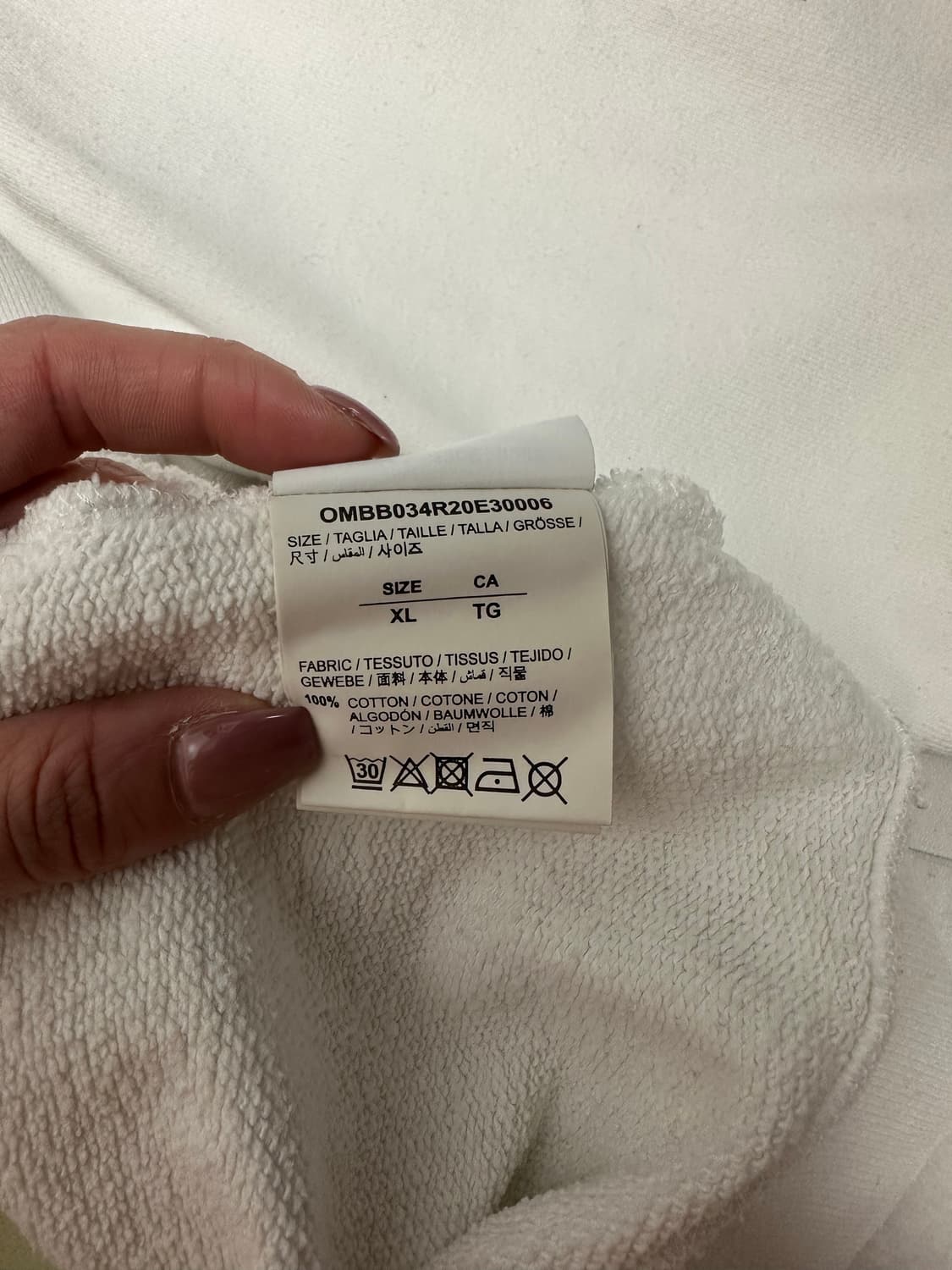 [네고 가능] XL 오프화이트 아치셰이프 후드티 화이트 상품이미지5