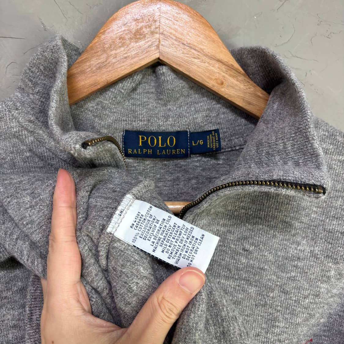 폴로 랄프로렌 니트 반집업 그레이 상품이미지3