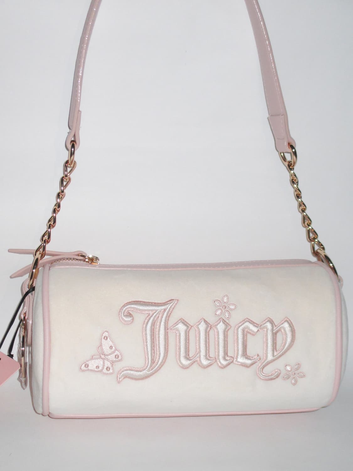 쥬시 꾸뛰르 크림 앤 핑크 배럴백 상품이미지2