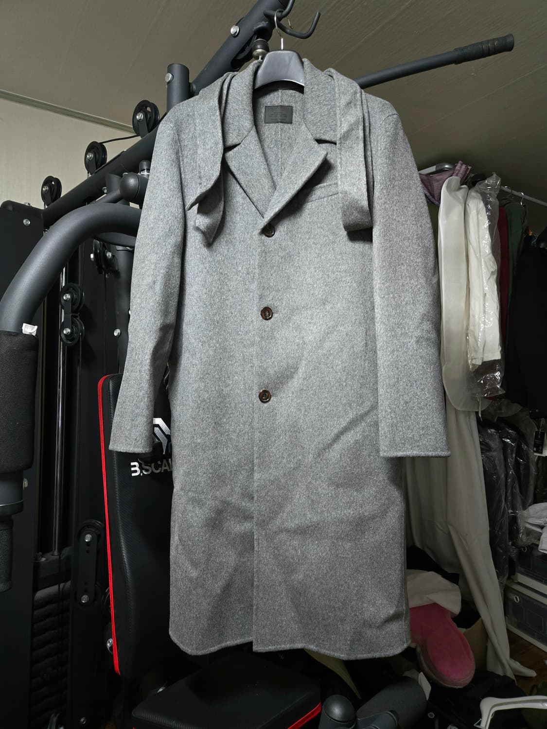 질스튜어트뉴욕 그레이 핸드메이드 발마칸 로브코트 XL 울 캐시미어 105 상품이미지6