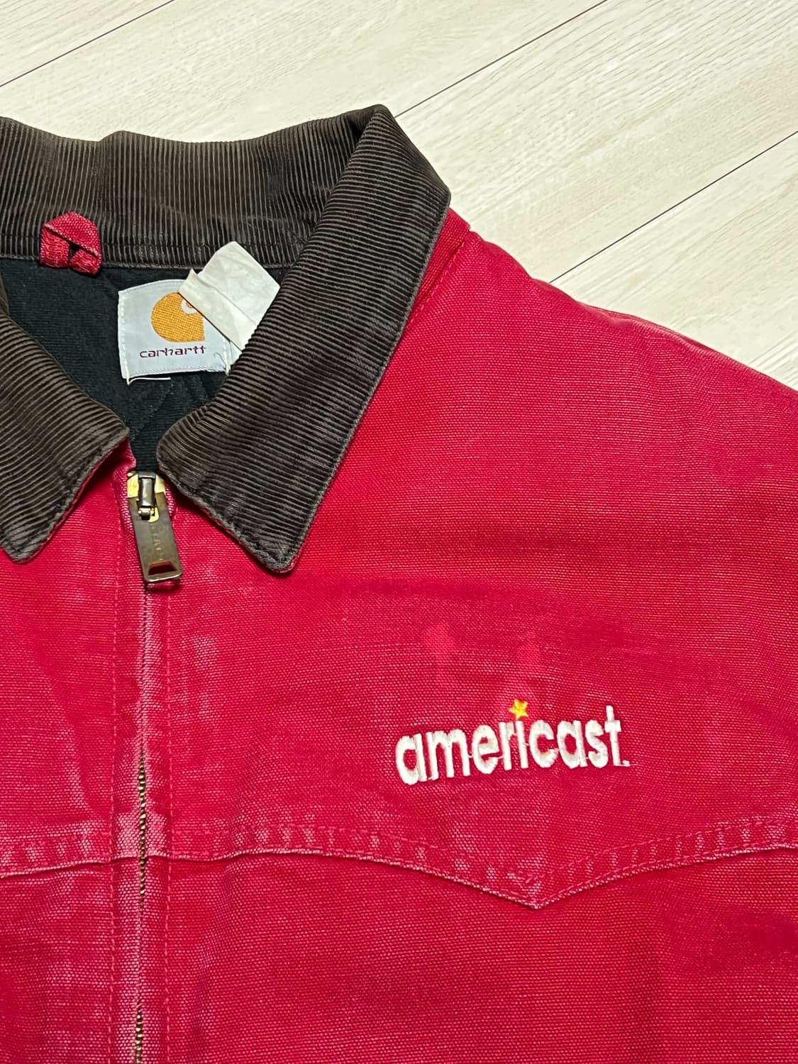 90s칼하트J14산타페자켓레드 L사이즈 상품이미지4