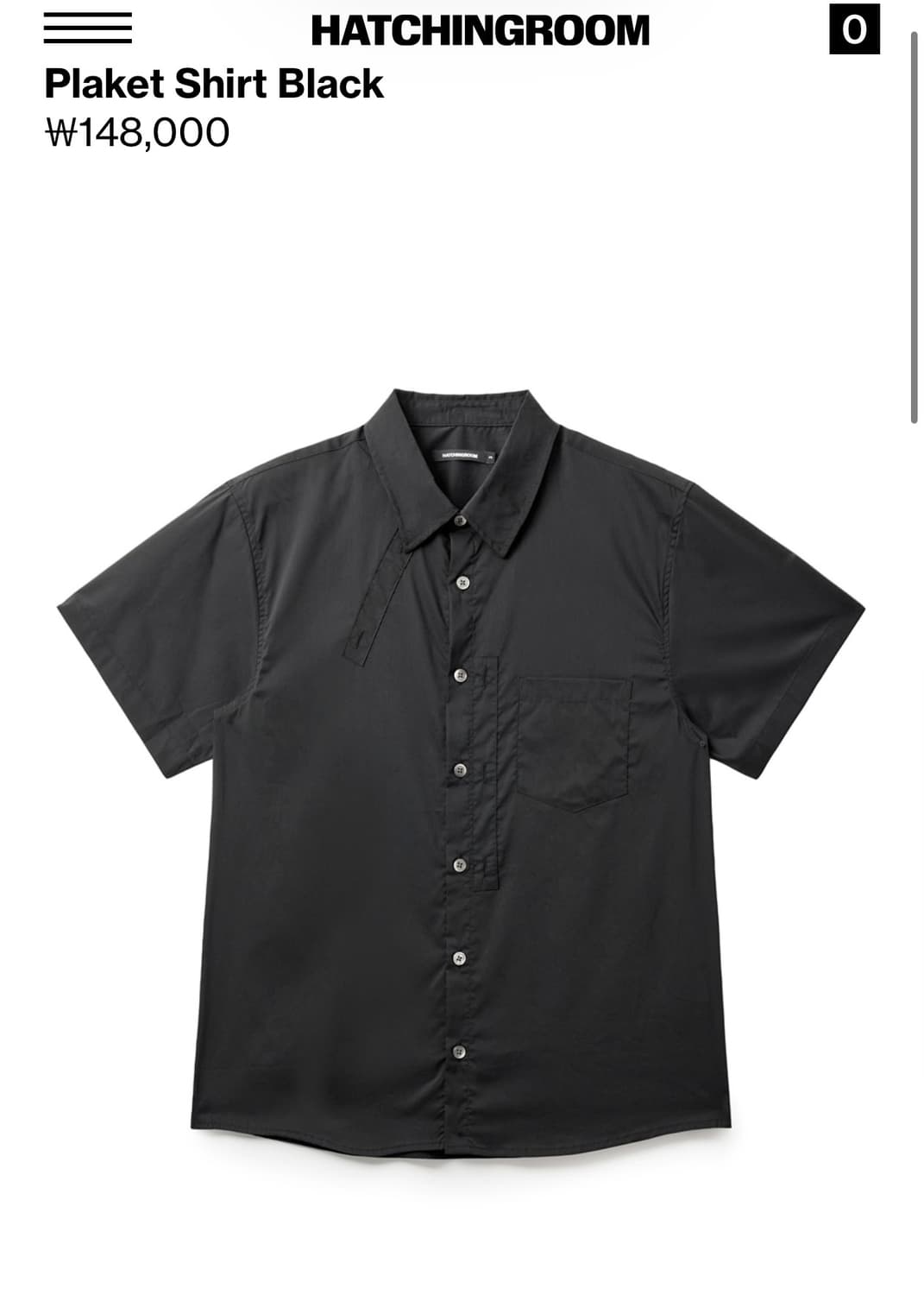 해칭룸 plaket shirt black 2size 새상품 상품이미지1