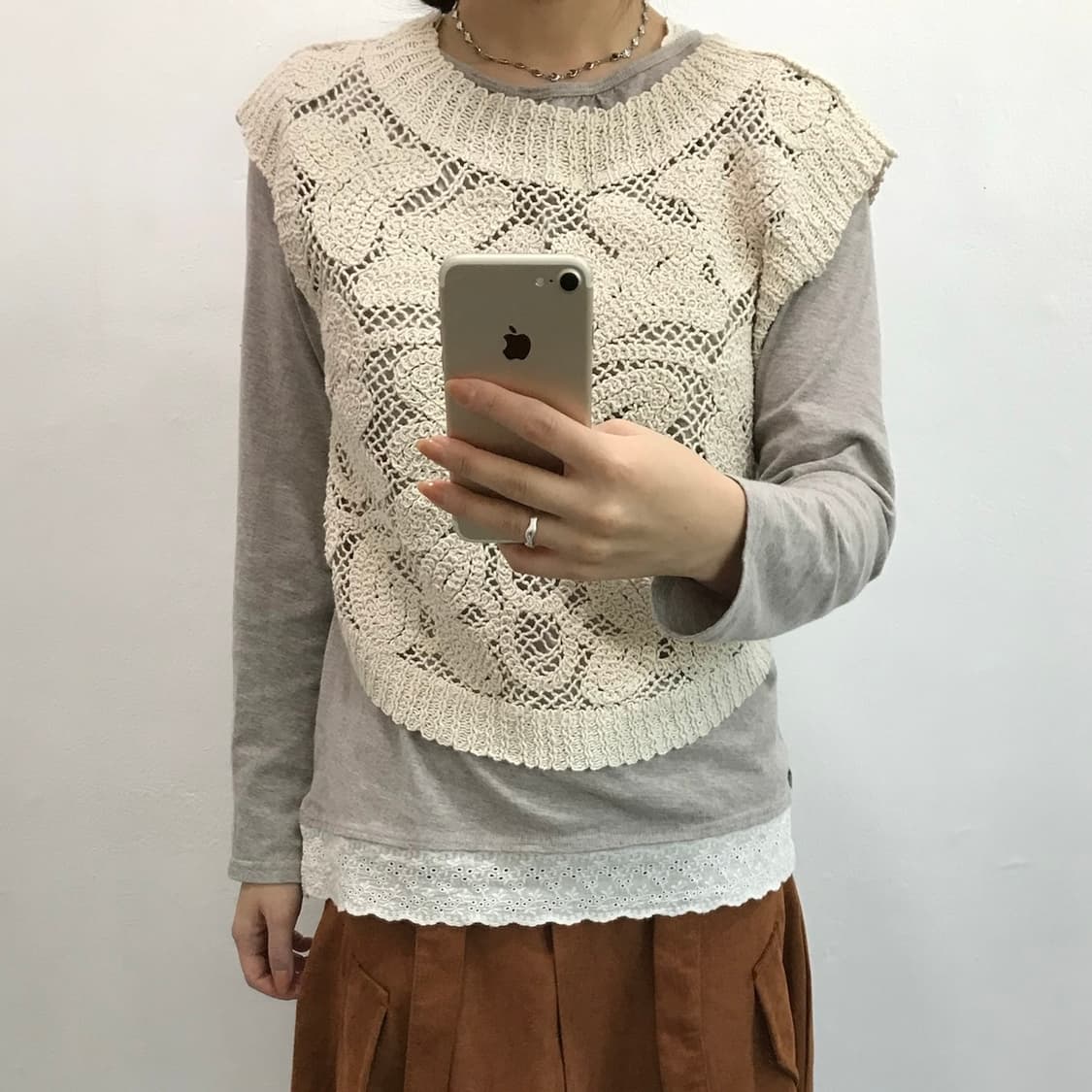 빈티지 크로셰 베스트 상품이미지1