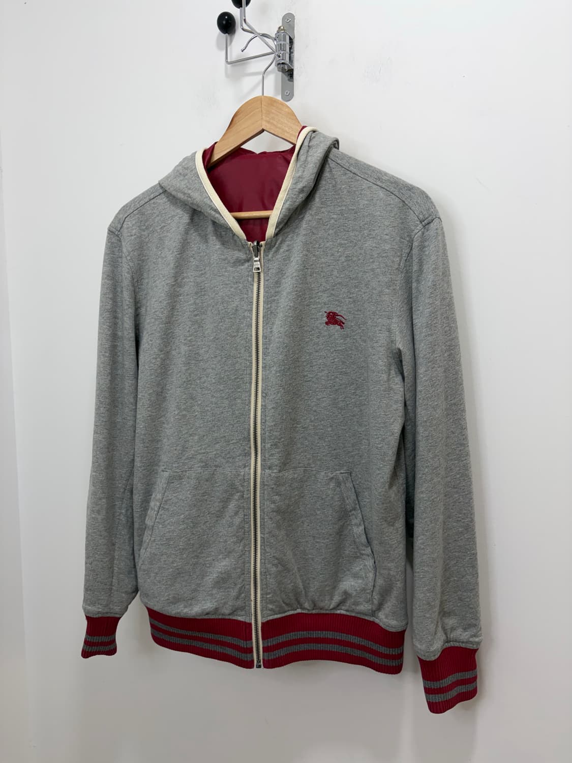 버버리 그레이 리버시블 양면 후드집업 상품이미지5