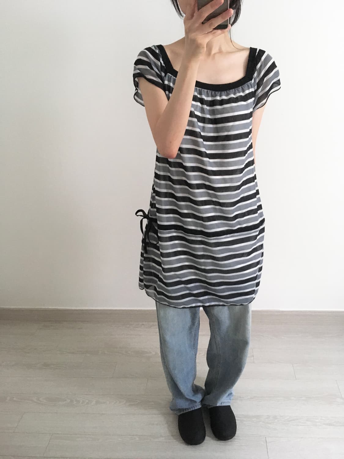 stripe sqaure mini dress 상품이미지1