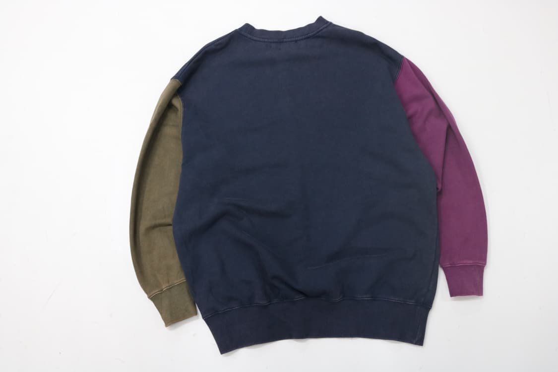 CUBE SUGAR 큐브슈가 빈티지 3컬러 배색 스웻셔츠 (L) 상품이미지8