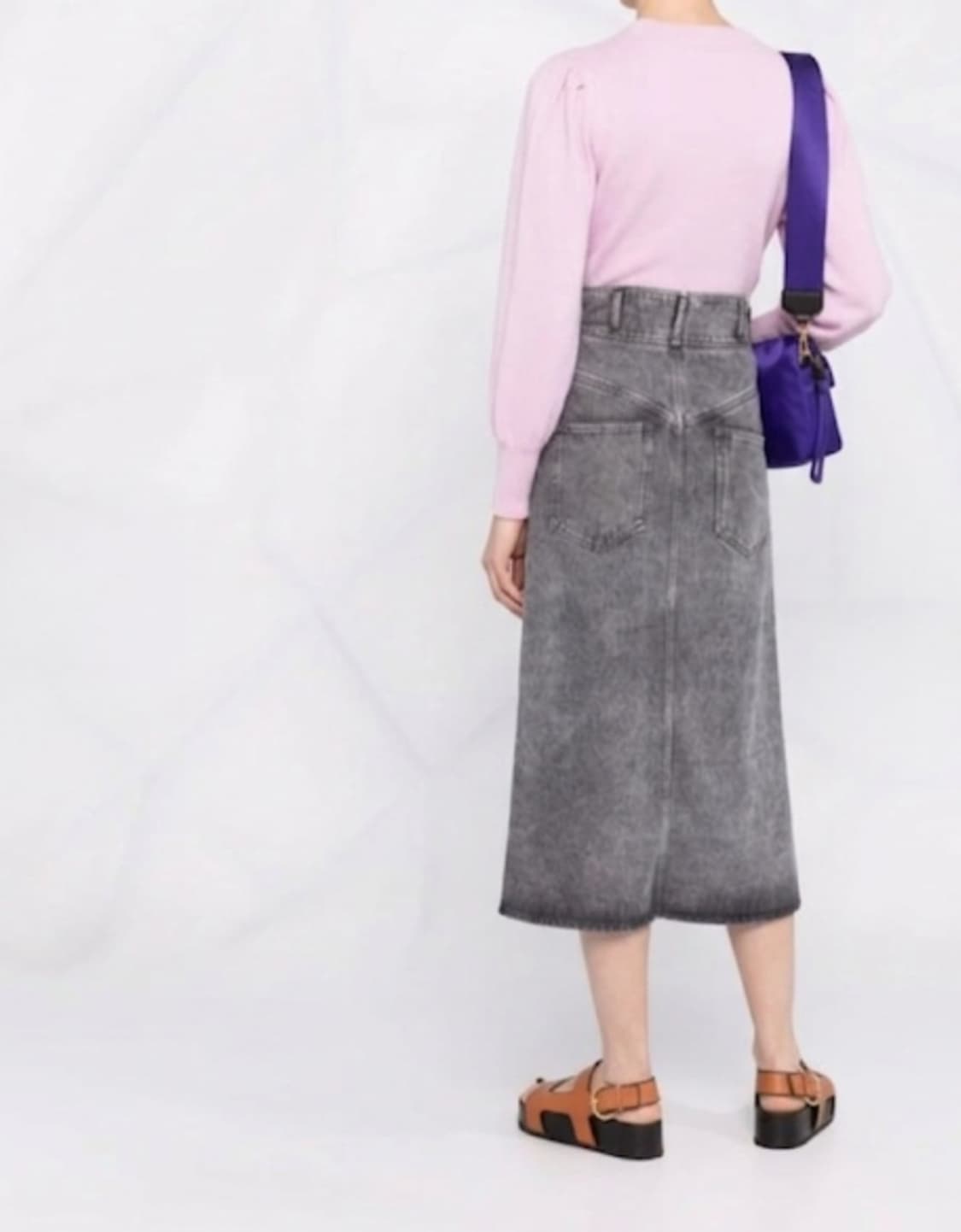 이자벨마랑 에뚜왈 다버튼 데님 미디 스커트 44사이즈 상품이미지2