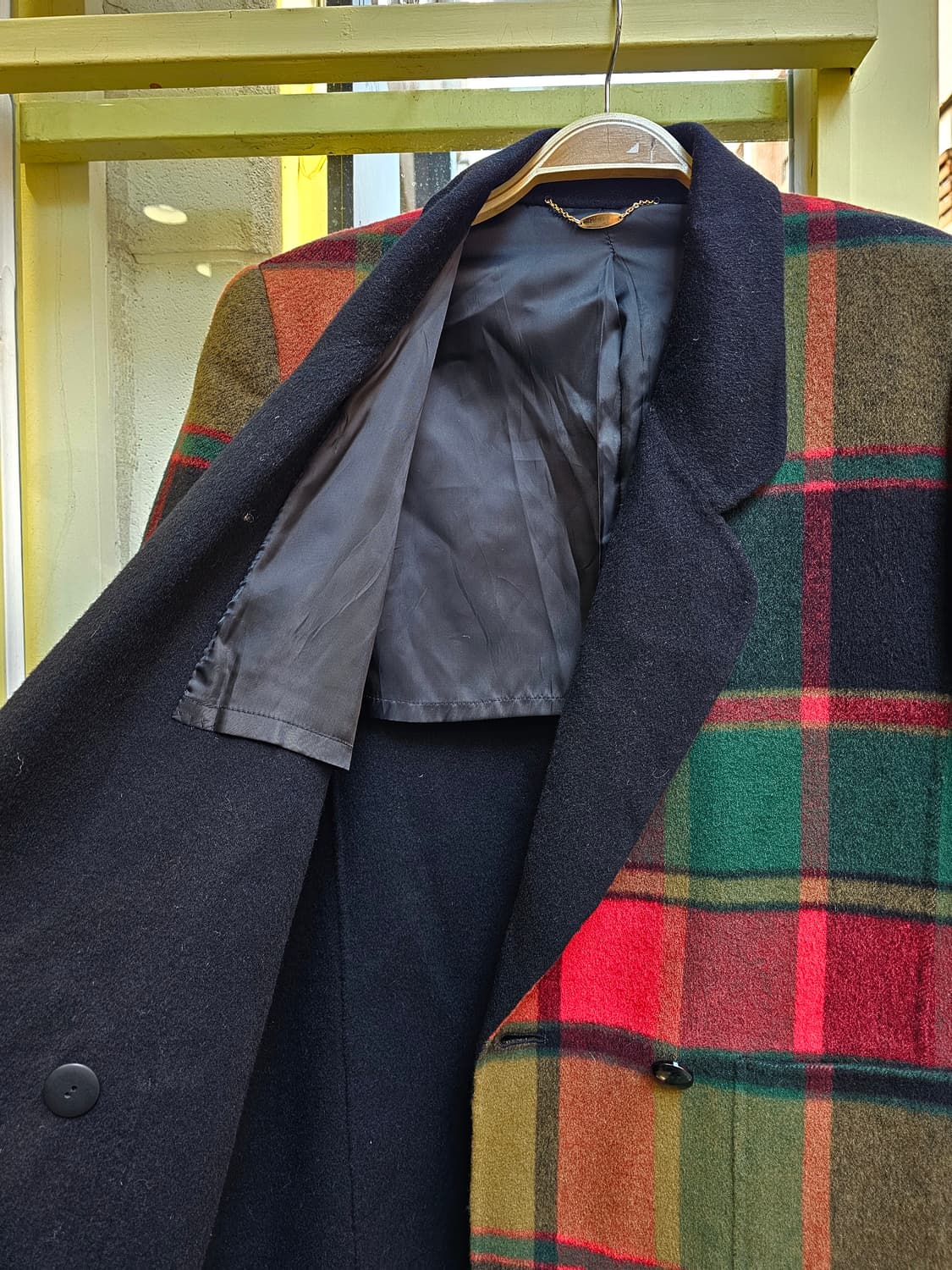 St.Almeida 핸드메이드 컬러믹스체크 램스울 반코트 상품이미지5