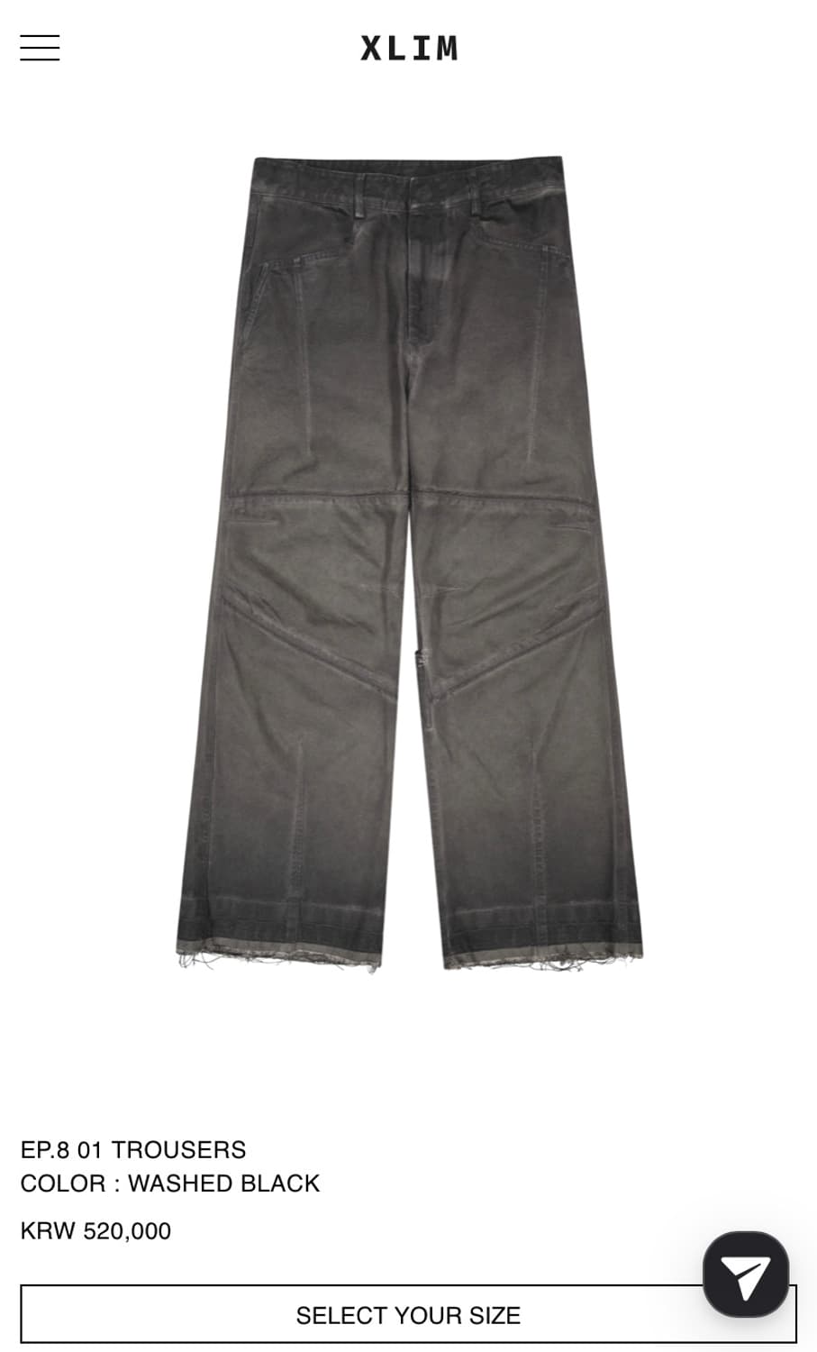 Xlim ep.08 01 트라우저 블랙 상품이미지1
