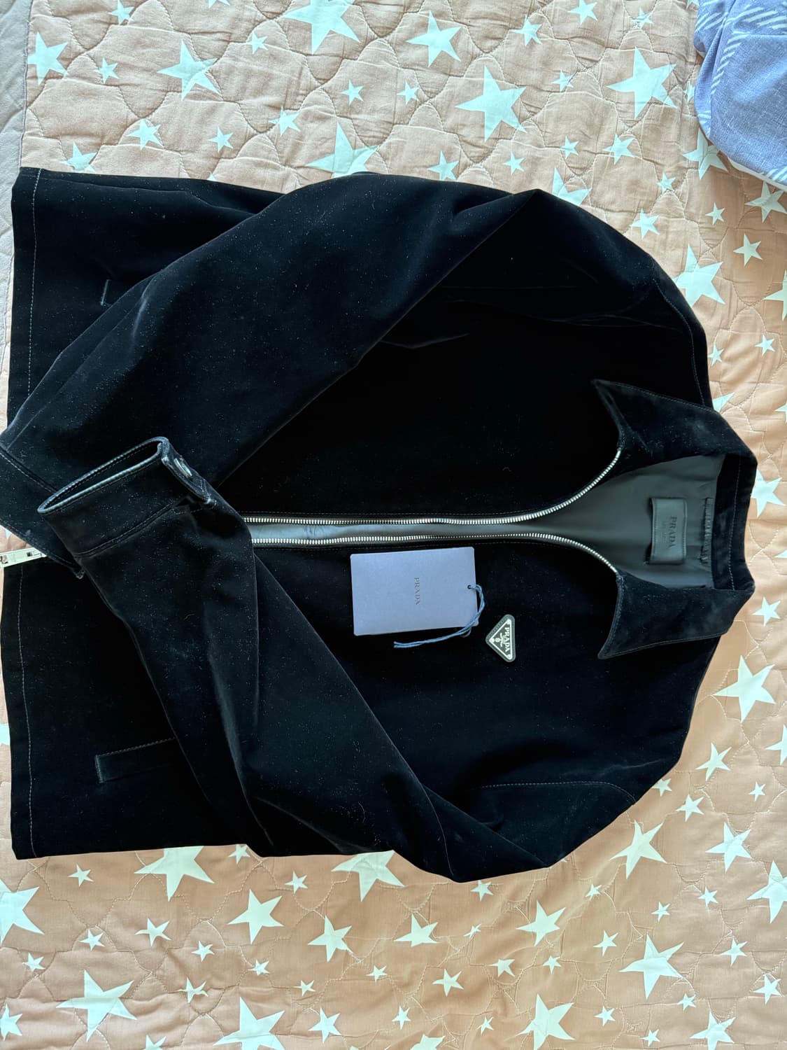 [L]프라다벨벳블루종블랙 상품이미지9