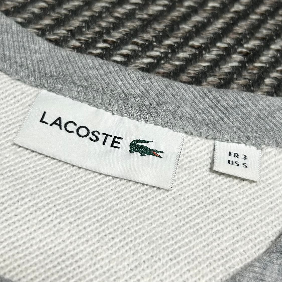 [S] Lacoste 라코스테 우먼즈 그레이 라운드 맨투맨 상품이미지4
