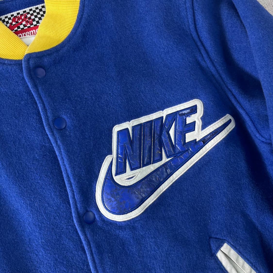 100 나이키 X 슈프림 스타장 슈나장 블루 2007 바시티 자켓 상품이미지3