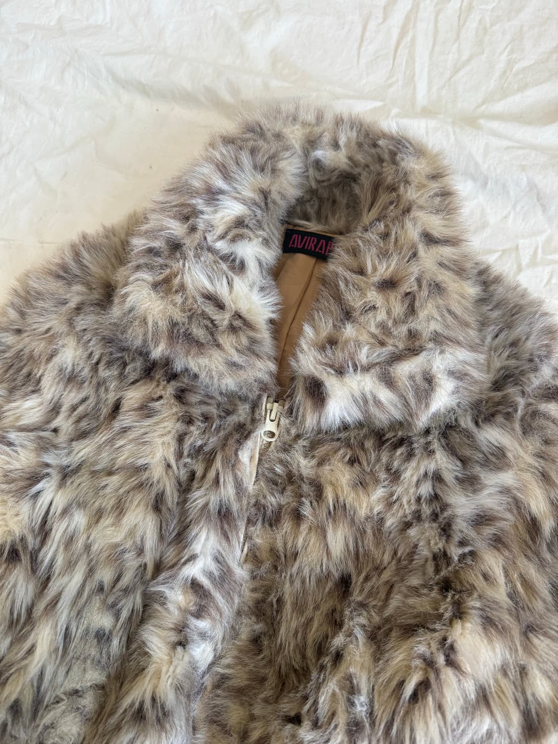 나나펑크 갸루 호피 세미크롭 호피 퍼 집업 상품이미지3