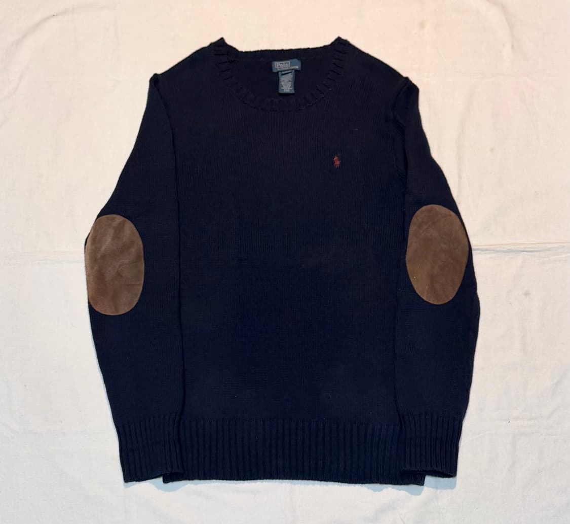 폴로 랄프로렌 엘보우패치 울 혼방 니트 네이비 상품이미지1