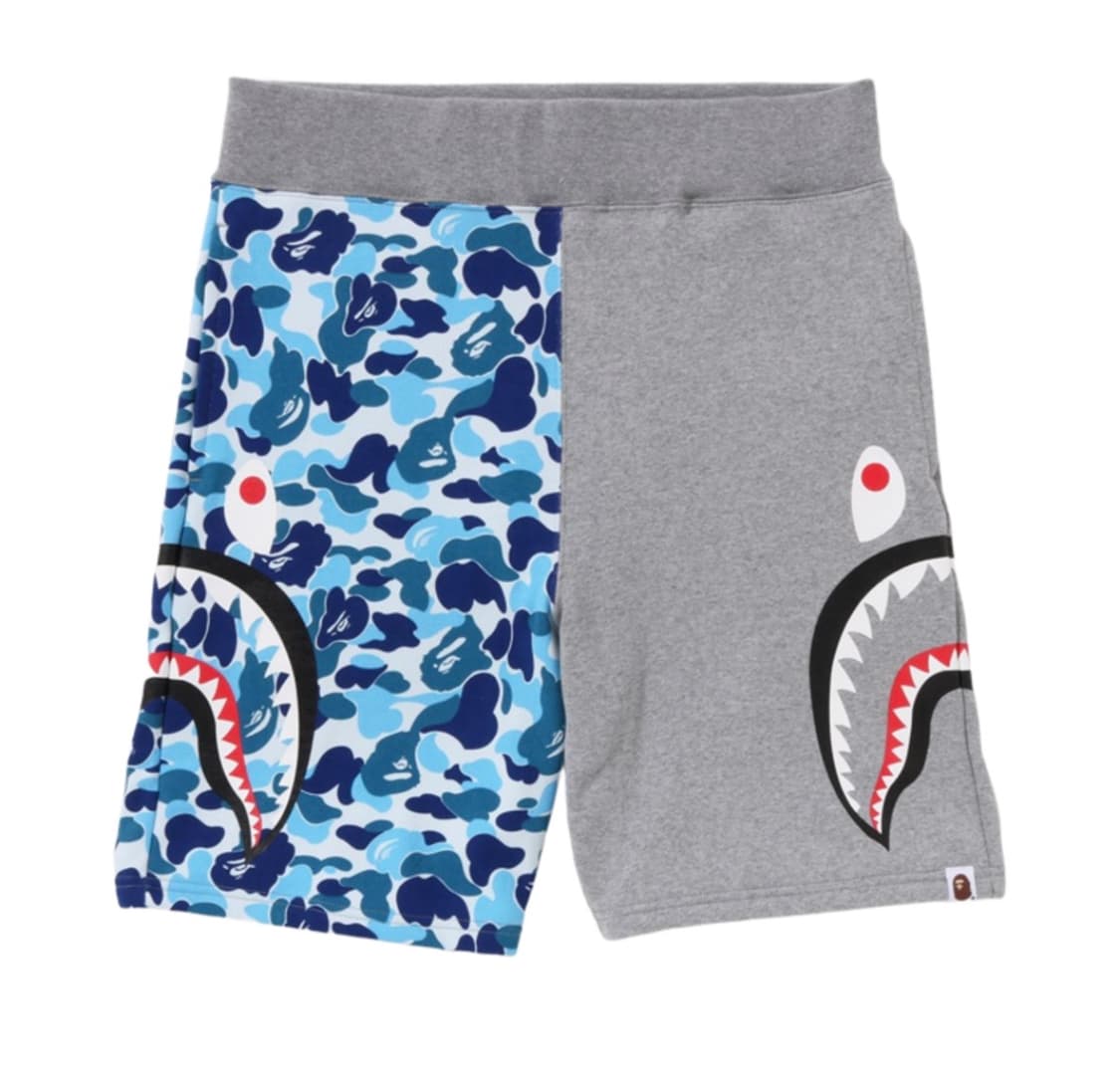 베이프 ABC 카모 사이드 샤크 스웨트쇼츠 라이트 블루 상품이미지1