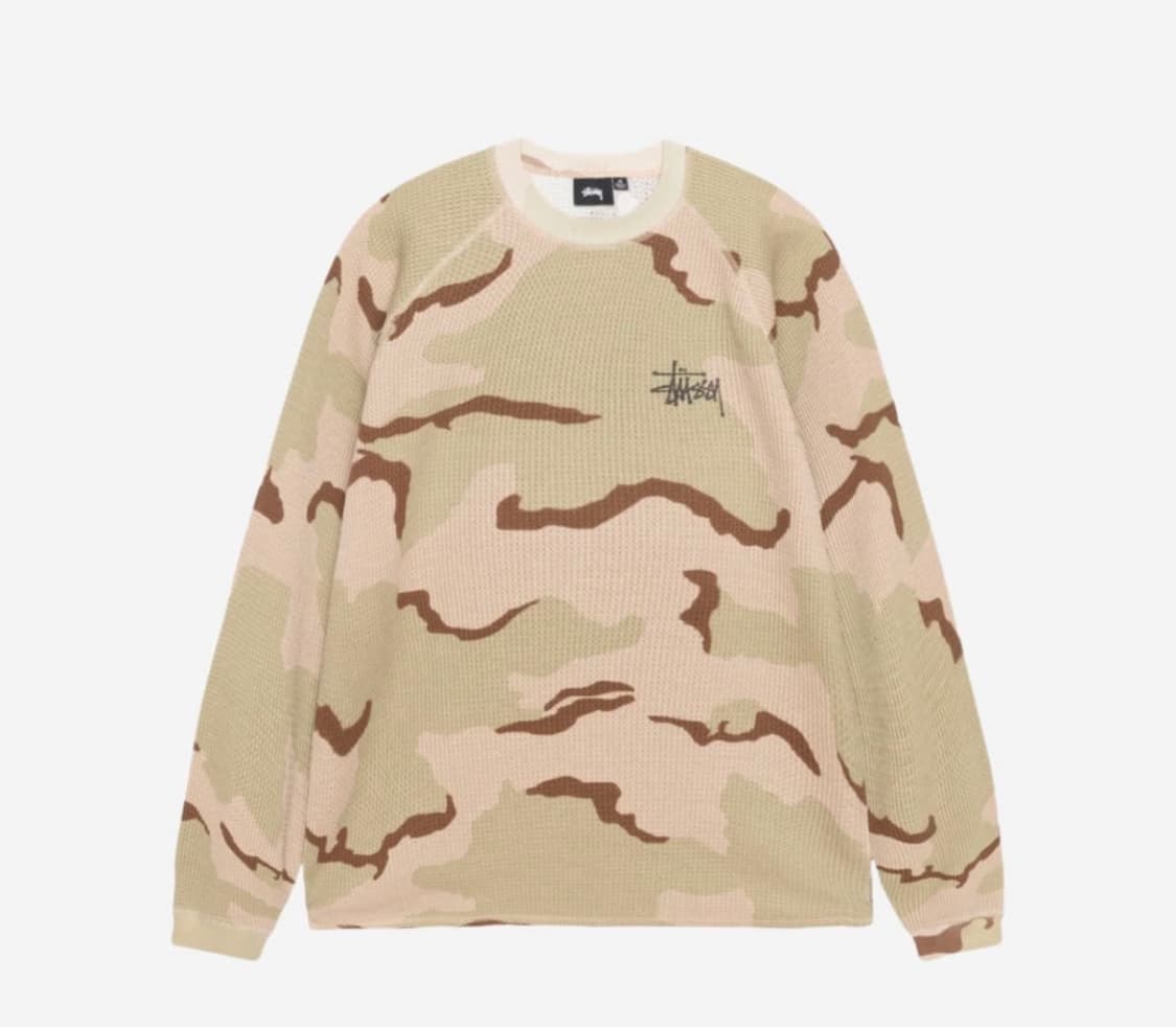 스투시 래글런 써멀 롱슬리브 크루 샌드 카모 L 상품이미지2