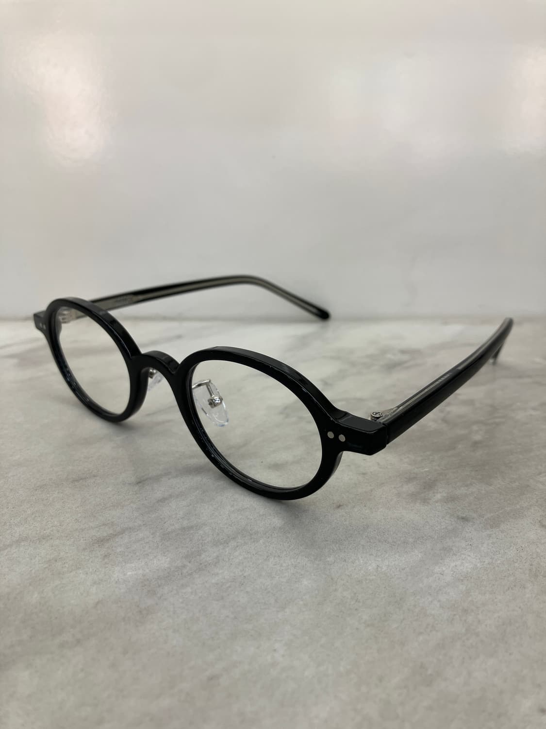 B63 HL 유광 블랙 오벌 슬림 뿔테 안경7668 상품이미지7