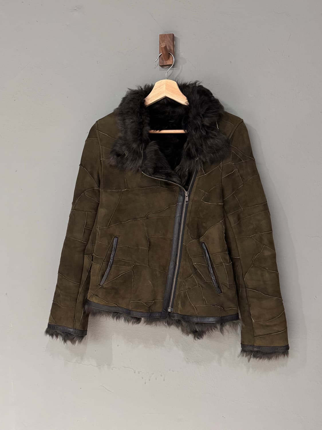 Haruf 퍼 스웨이드 언발란스 무스탕  상품이미지1