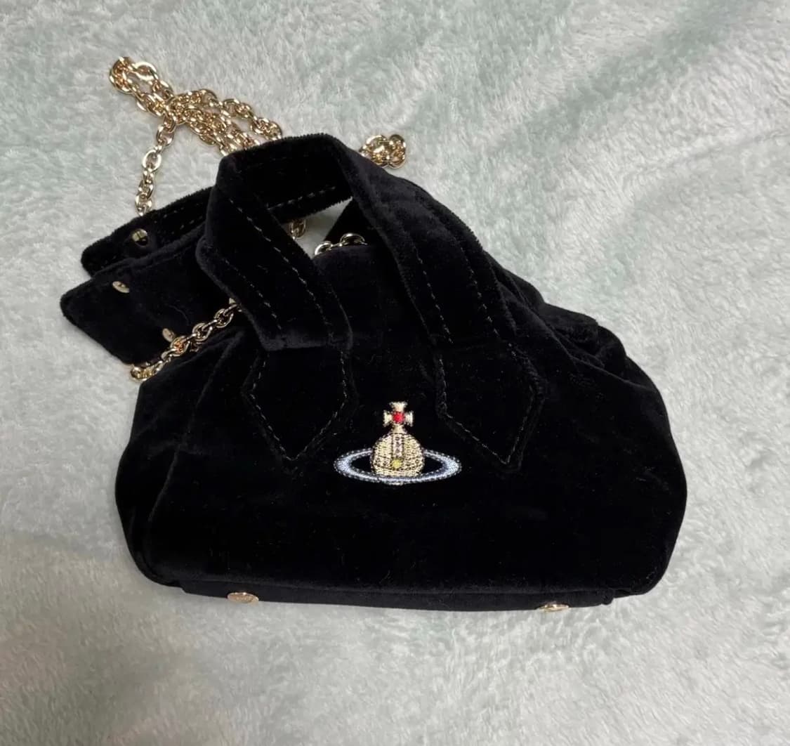 비비안웨스트우드 orb logo velvet mini-bag 상품이미지1