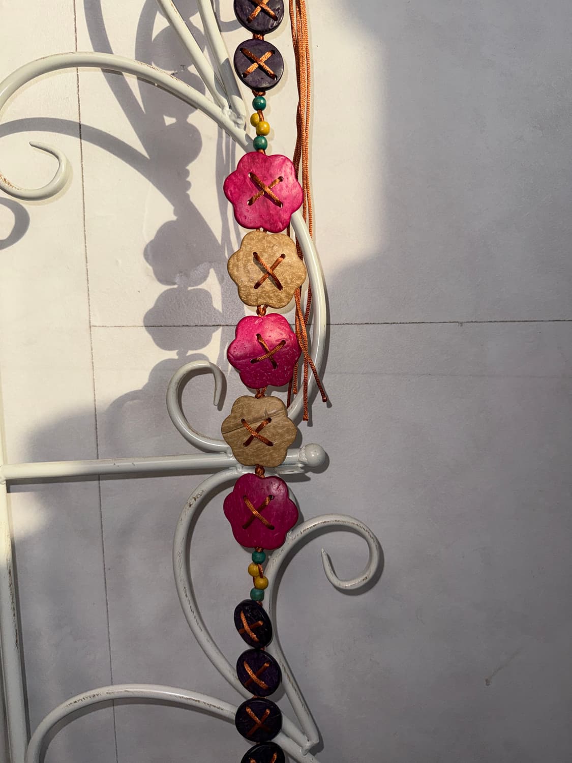 Vivid color mix wood flower strap belt 상품이미지4